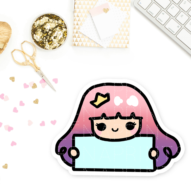 PASTEL PRINCESS PRE-MADE CHIBI PRINTABLE CLIP ART - KeenaPrints planner stickers bullet journal diary sticker emoji stationery kawaii cute creative planner