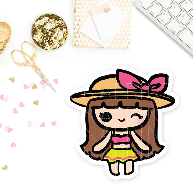 SUMMER KEENACHI CHIBI PRINTABLE CLIP ART - KeenaPrints planner stickers bullet journal diary sticker emoji stationery kawaii cute creative planner