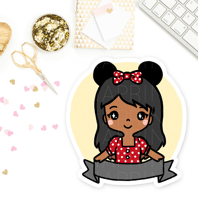 PRE-MADE CHIBI MINNIE KEENAMI PRINTABLE CLIP ART - KeenaPrints planner stickers bullet journal diary sticker emoji stationery kawaii cute creative planner