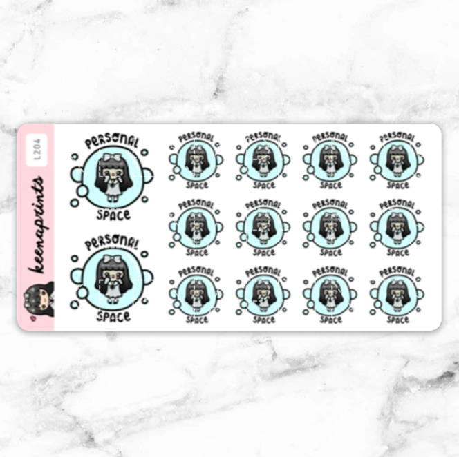PERSONAL SPACE STICKERS & CLIP ART | KEENA GIRLS