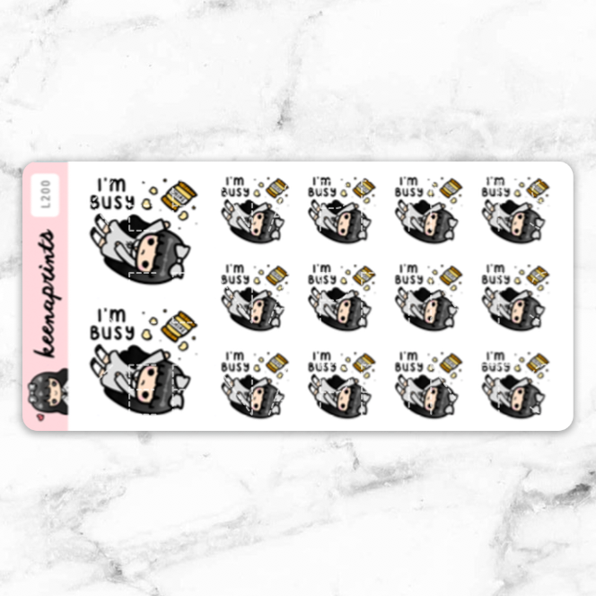 I'M BUSY STICKERS & CLIP ART | KEENA GIRLS
