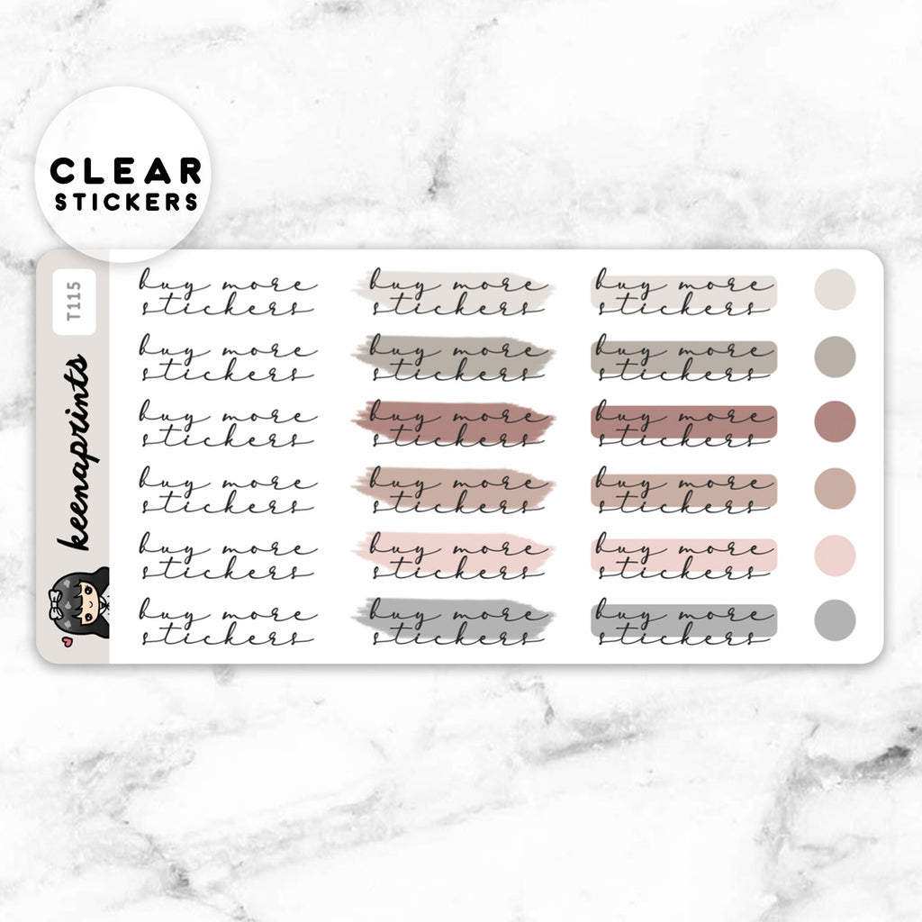 MINIMAL SCRIPT CLEAR STICKER COLLECTION