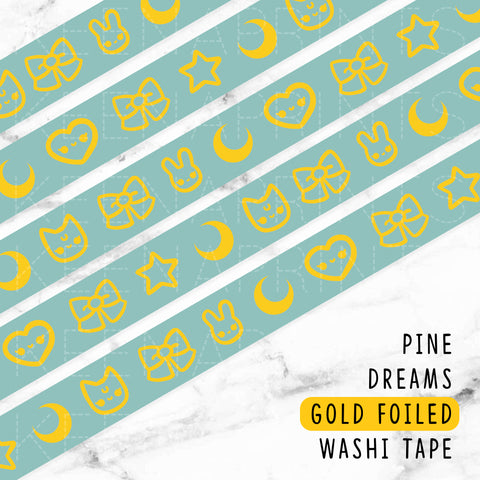 WHITE NIGHT & DAY GOLD FOILED DREAMS WASHI TAPE - WT018