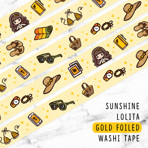 BT21  INSPIRED FANMADE GOLD FOILED WASHI TAPE - WT0063