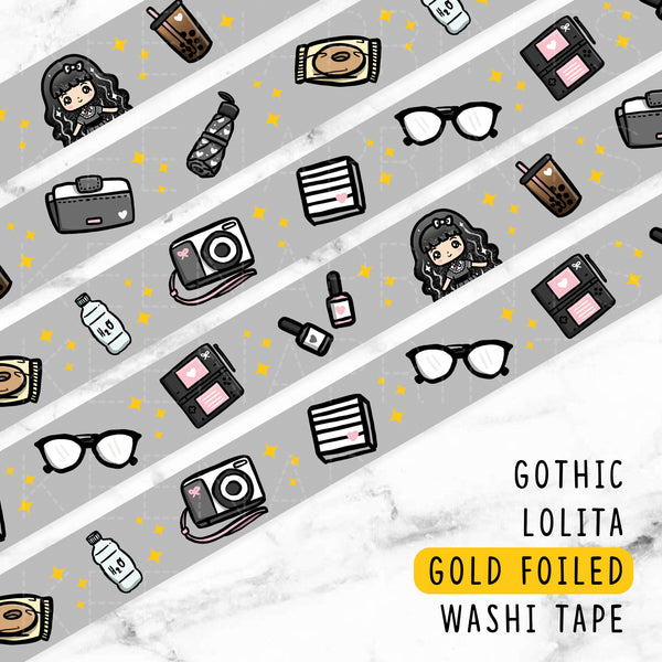 GOTHIC LOLITA GOLD FOILED WASHI TAPE - WT059