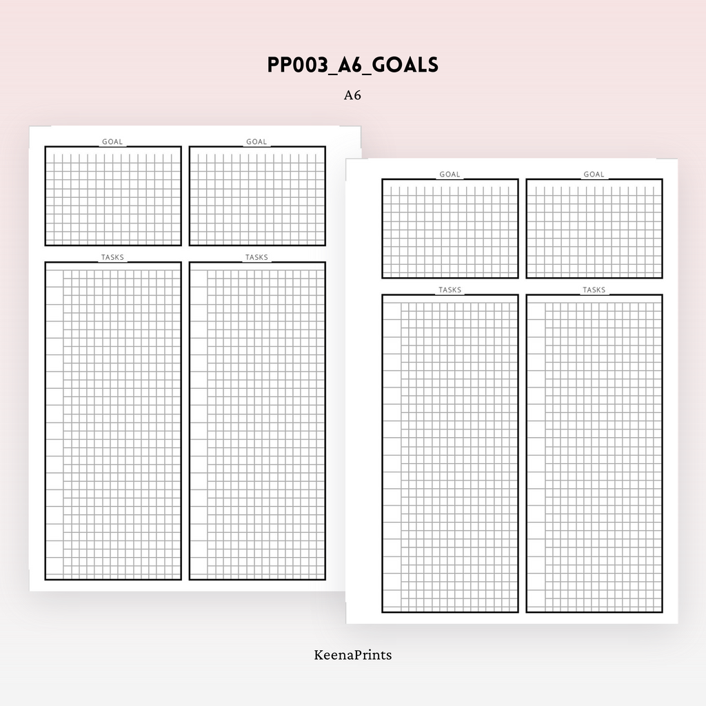 PP003 | GOALS PLANNING PLANNER PRINTABLE INSERT