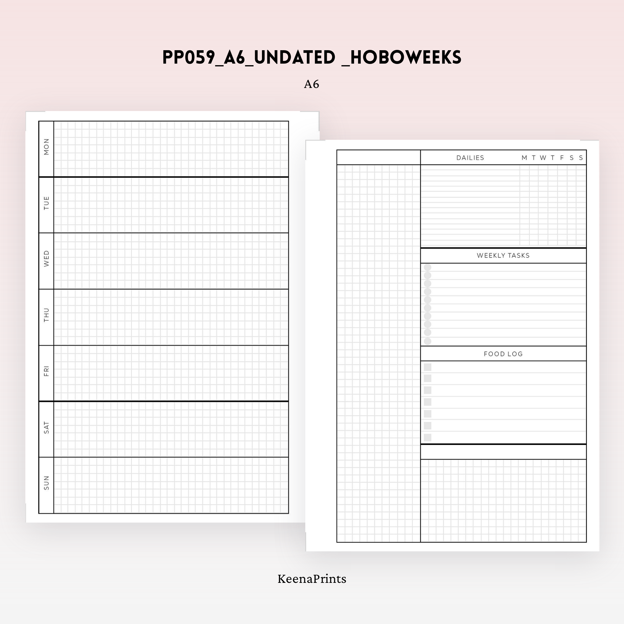 PP059 | HOBONICHI WEEKS INSPIRED V3 PLANNER PRINTABLE INSERT – KeenaPrints