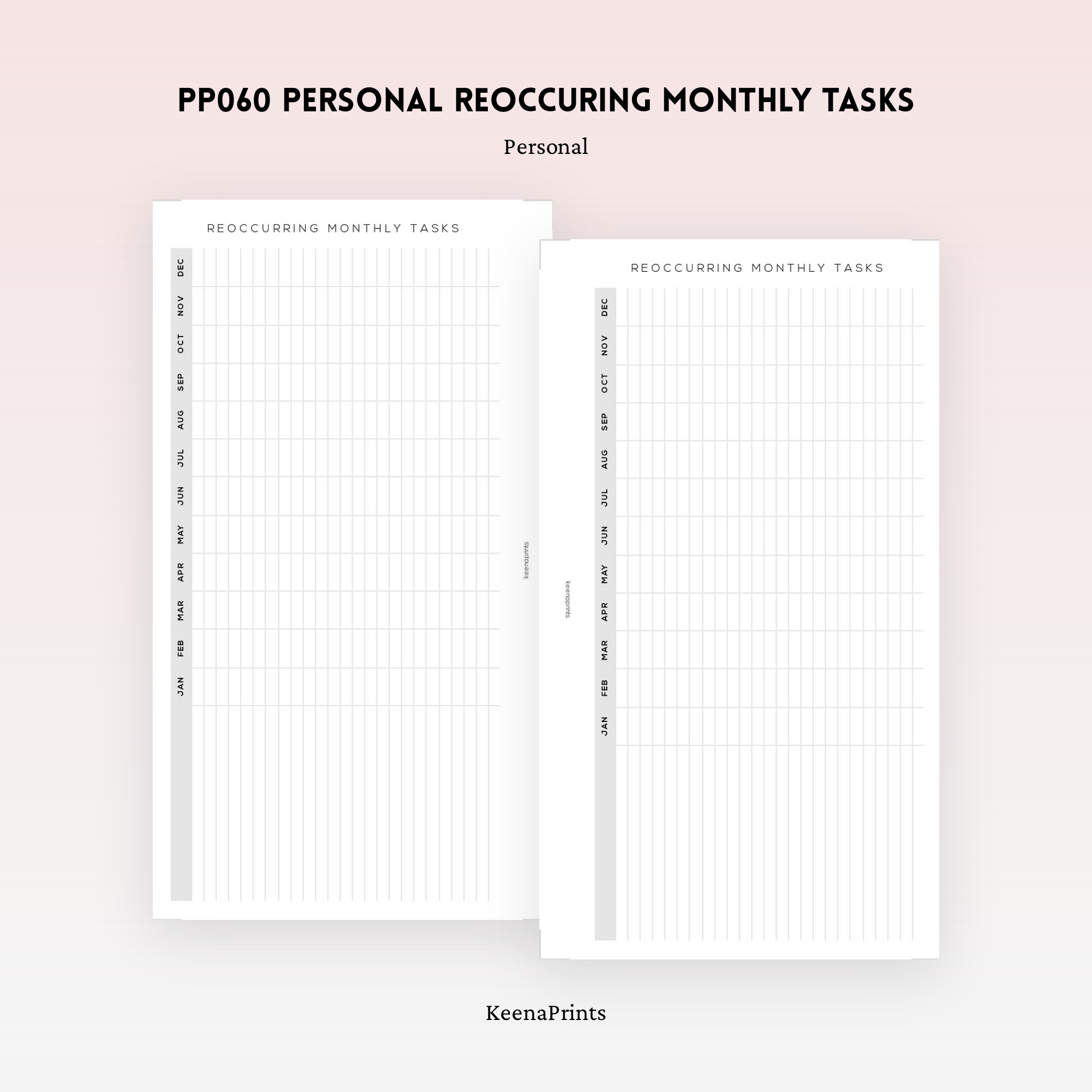 PP060 | REOCCURRING MONTHLY TASKS PLANNER PRINTABLE INSERT – KeenaPrints