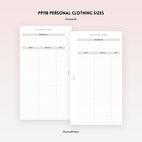 PP086 | CONTACTS LIST PLANNER PRINTABLE INSERT