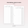PP134 | MOVIES TO WATCH LIST PLANNER PRINTABLE INSERT