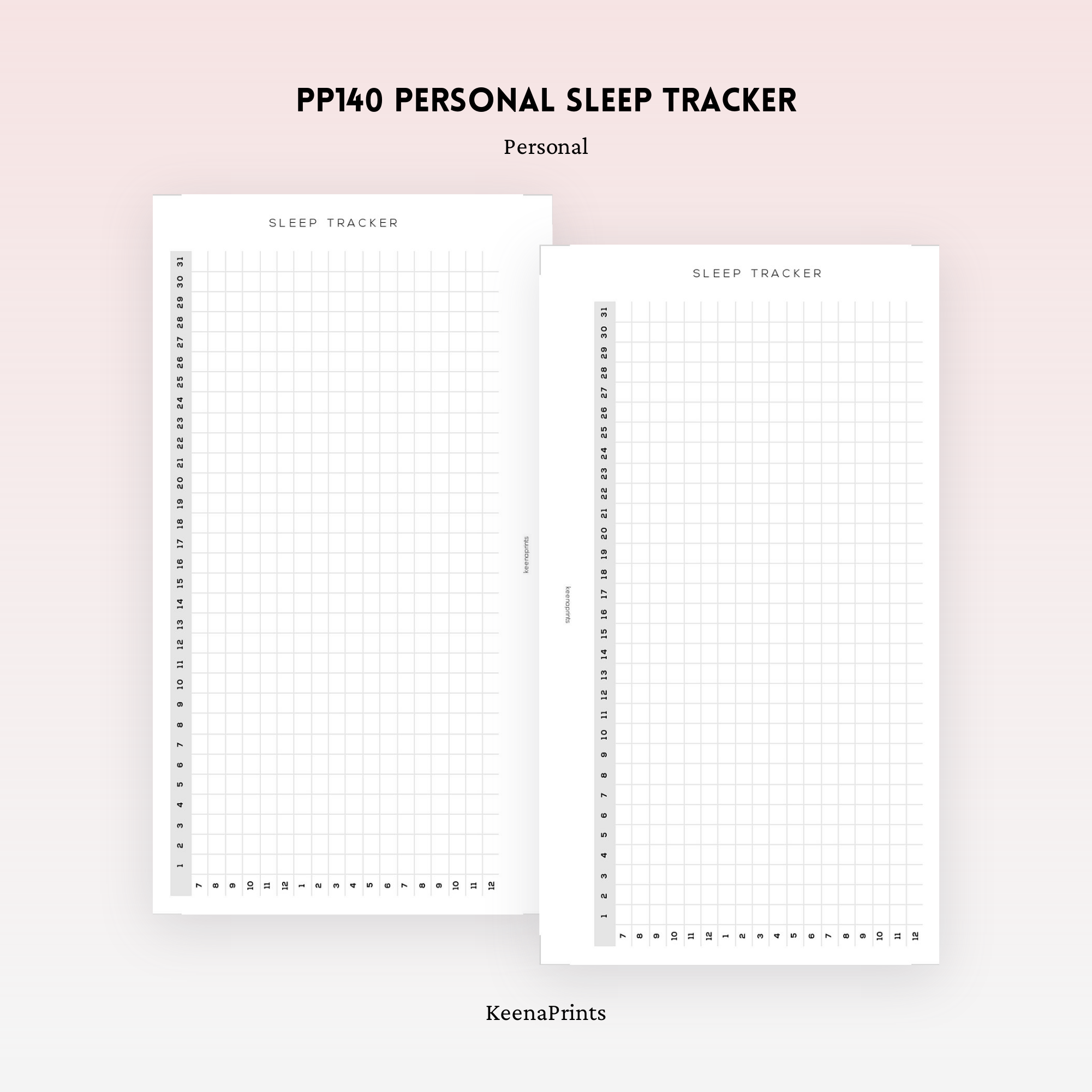 PP140 | SLEEP TRACKER PLANNER PRINTABLE INSERT – KeenaPrints