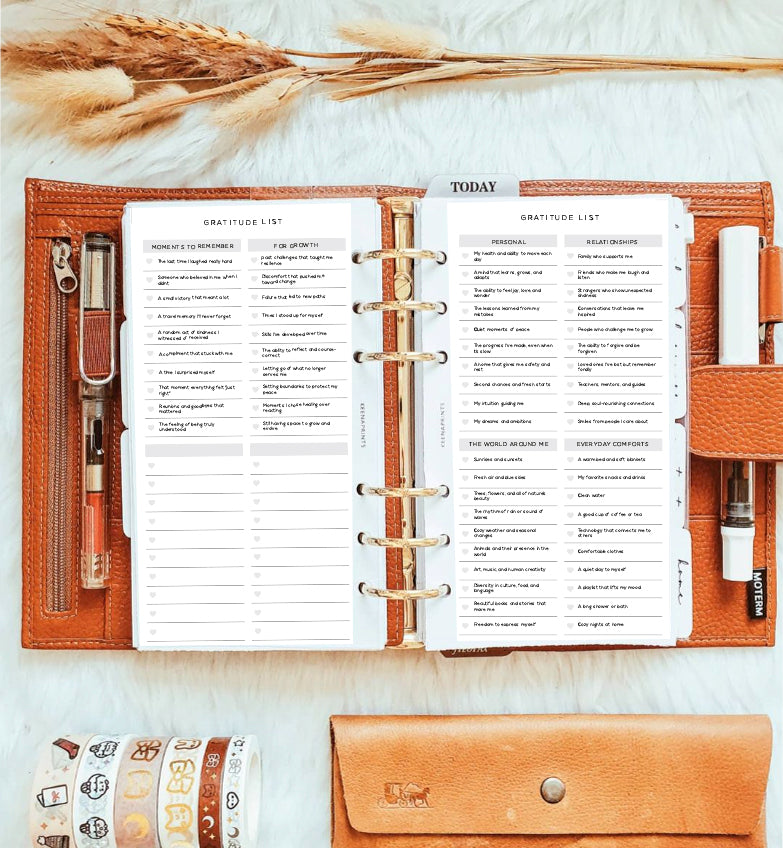 PP181 | GRATITUDE LIST CHECKLIST PLANNER PRINTABLE INSERT