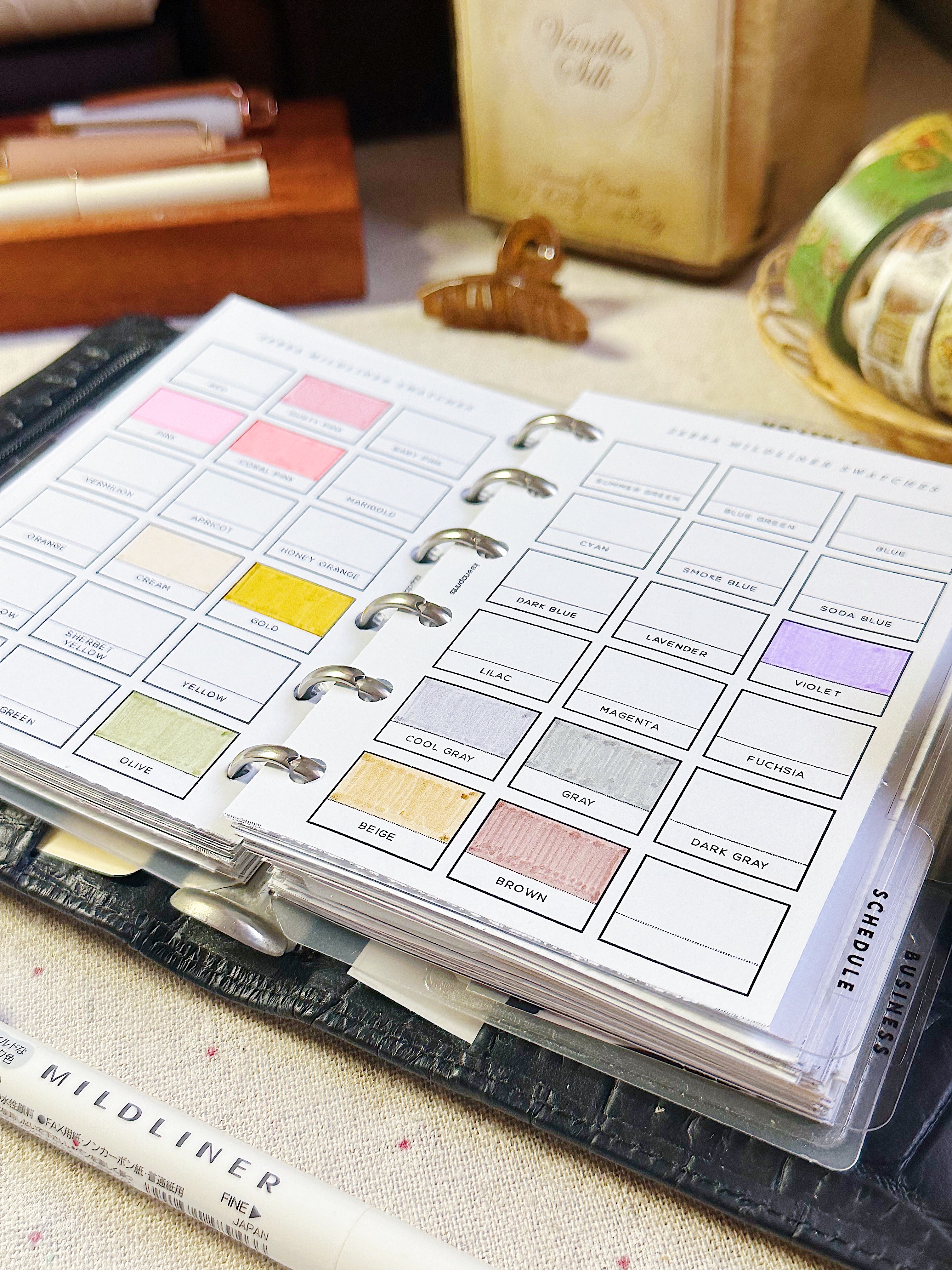 PP162 | HIGHLIGHTER SWATCH PLANNER PRINTABLE INSERT – KeenaPrints