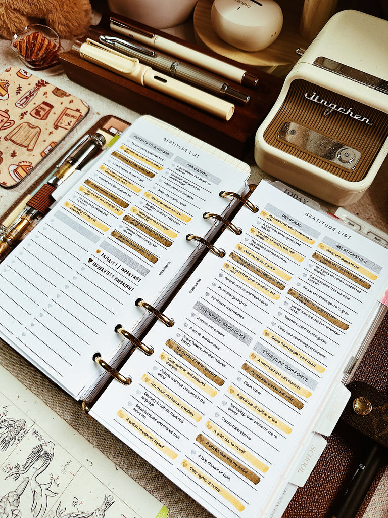 PP181 | GRATITUDE LIST CHECKLIST PLANNER PRINTABLE INSERT