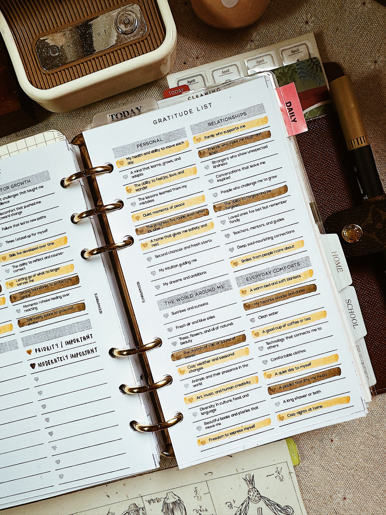 PP181 | GRATITUDE LIST CHECKLIST PLANNER PRINTABLE INSERT
