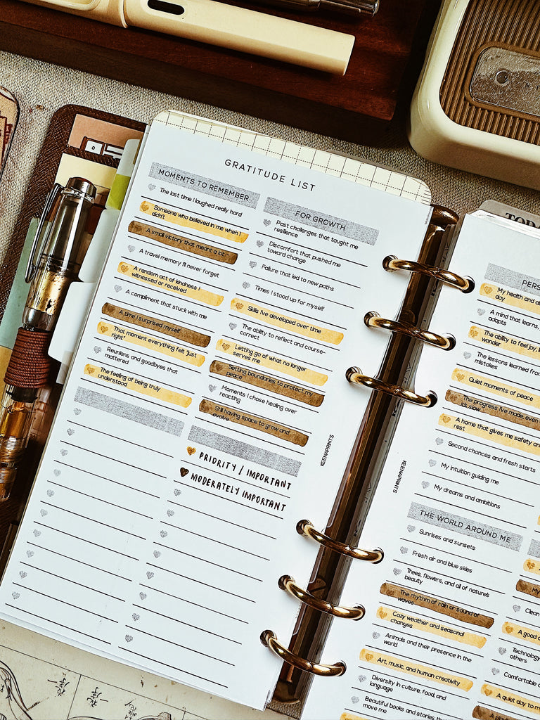 PP181 | GRATITUDE LIST CHECKLIST PLANNER PRINTABLE INSERT