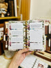 PP216 | FLORAL MONTHLY OVERVIEW PLANNER PRINTABLE INSERT FOR PERSONAL RINGS PLANNER WITH YEARLY GOALS, MONTHLY TASKS & QUOTES