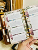 PP216 | FLORAL MONTHLY OVERVIEW PLANNER PRINTABLE INSERT FOR PERSONAL RINGS PLANNER WITH YEARLY GOALS, MONTHLY TASKS & QUOTES