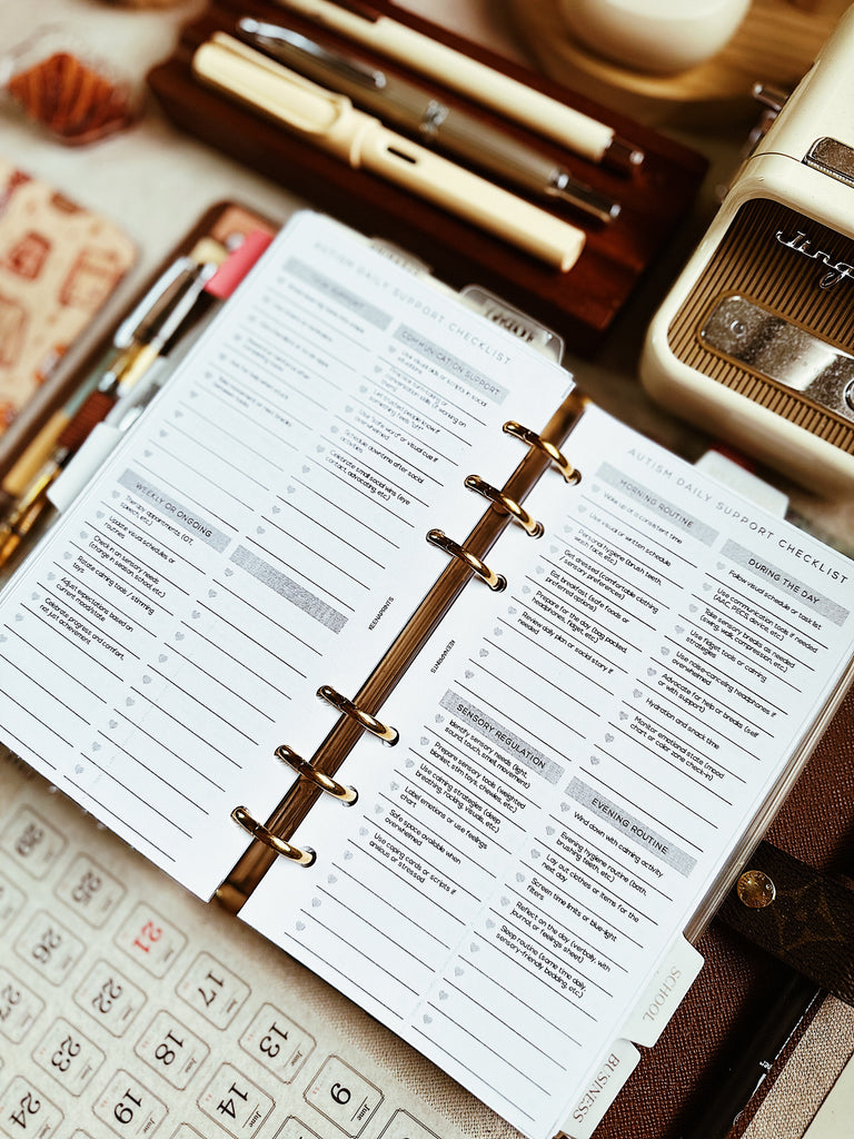 PP183 | AUTISM SUPPORT CHECKLIST PLANNER PRINTABLE INSERT