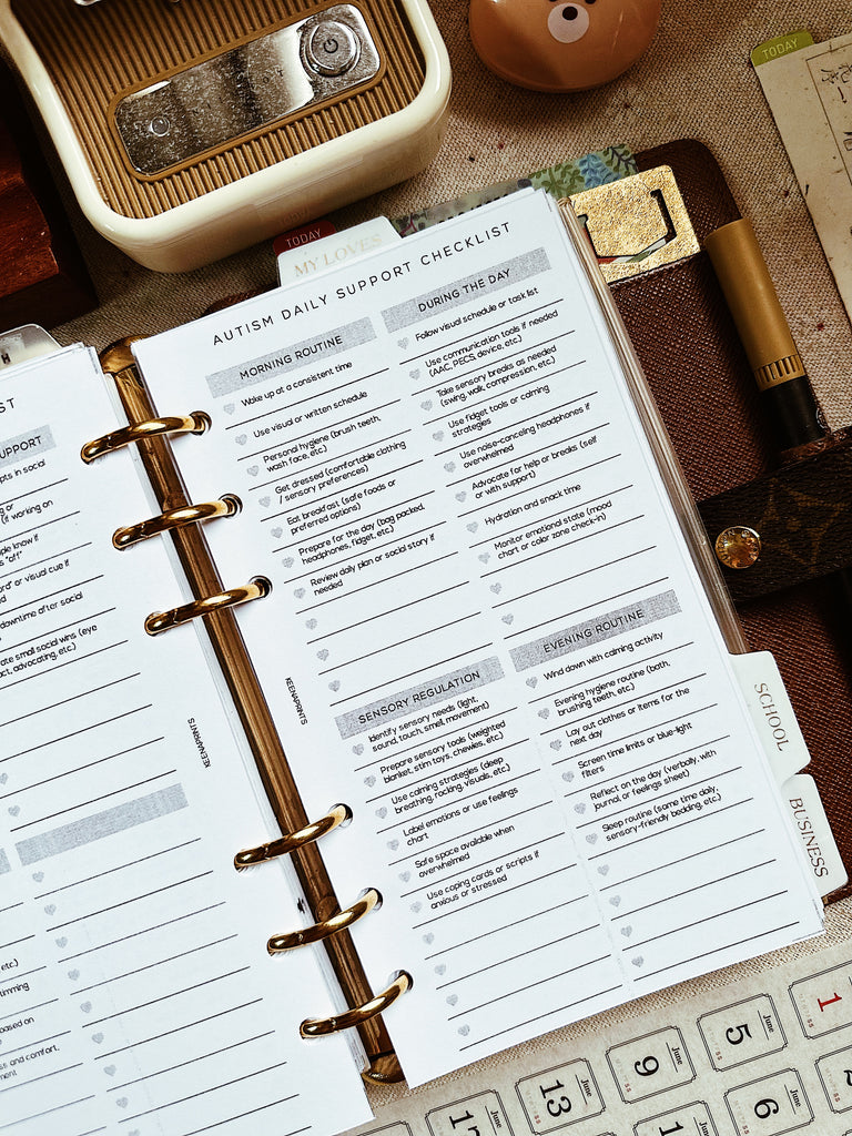 PP183 | AUTISM SUPPORT CHECKLIST PLANNER PRINTABLE INSERT
