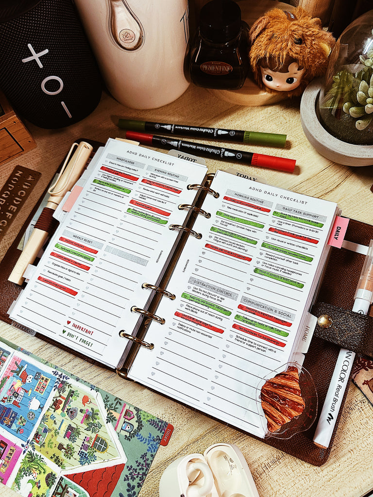 PP184 | ADHD SUPPORT CHECKLIST PLANNER PRINTABLE INSERT
