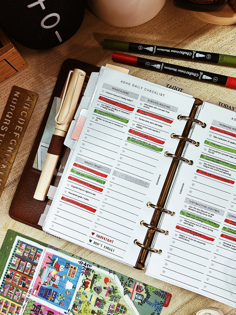 PP184 | ADHD SUPPORT CHECKLIST PLANNER PRINTABLE INSERT