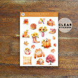 FALL PLANNER GIRL DECO CLEAR STICKERS - RE005