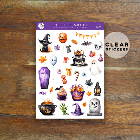 AUTUMN HALLOWEEN THANKSGIVING DECO CLEAR STICKERS - RE017