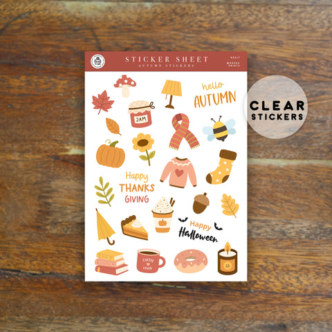 FALL PLANNER GIRL DECO CLEAR STICKERS - RE001
