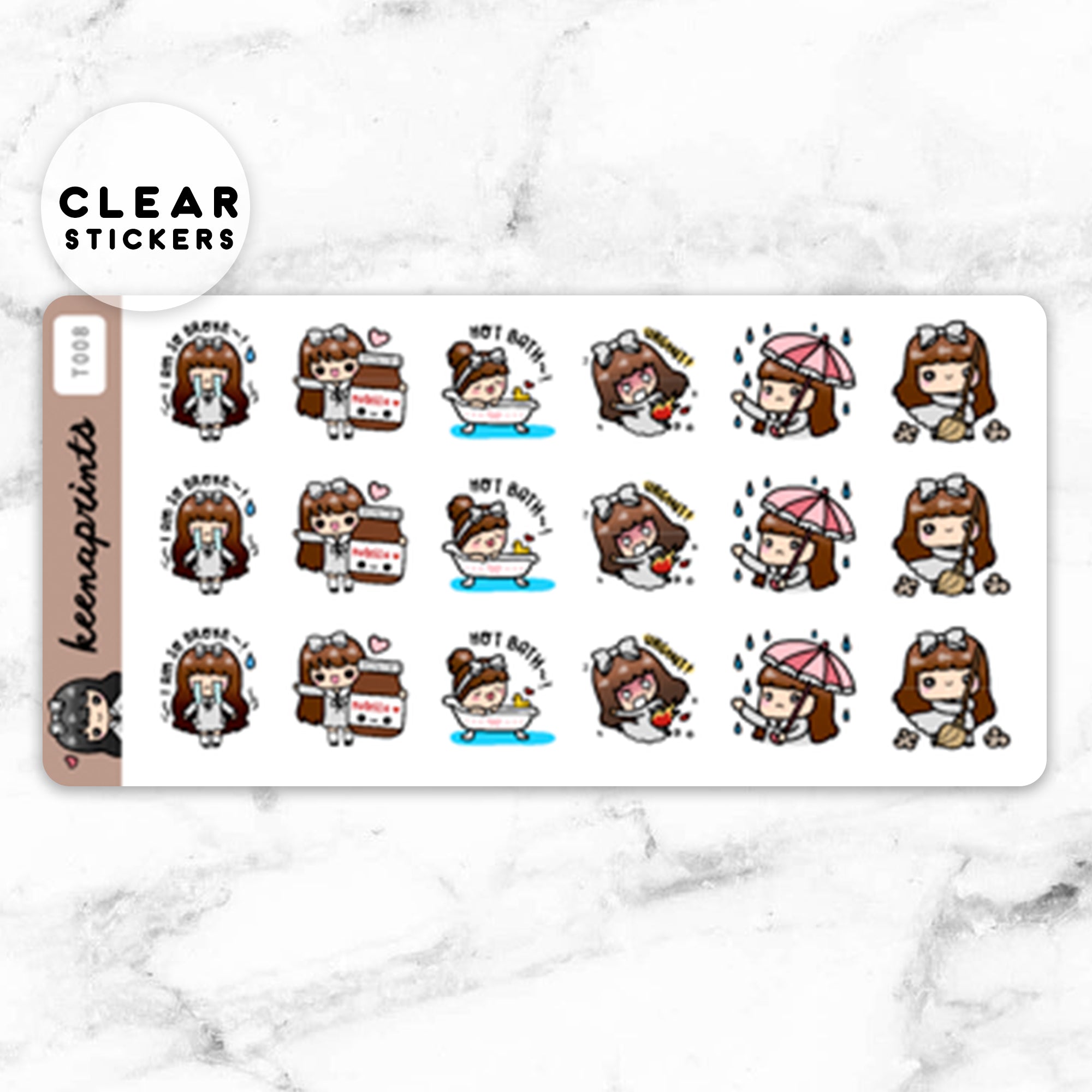 LALA SAMPLER CLEAR STICKERS - T008 – KeenaPrints