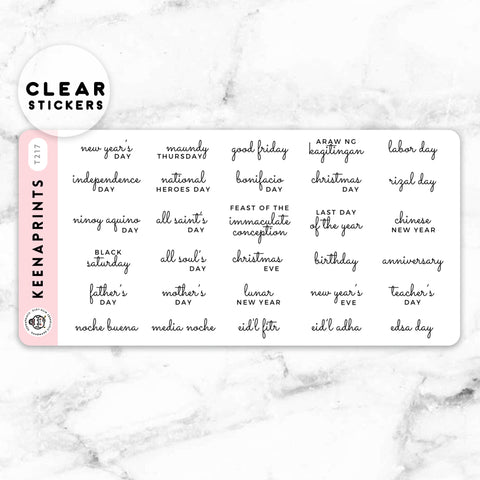 CREDIT CARD CLEAR STICKERS - T083