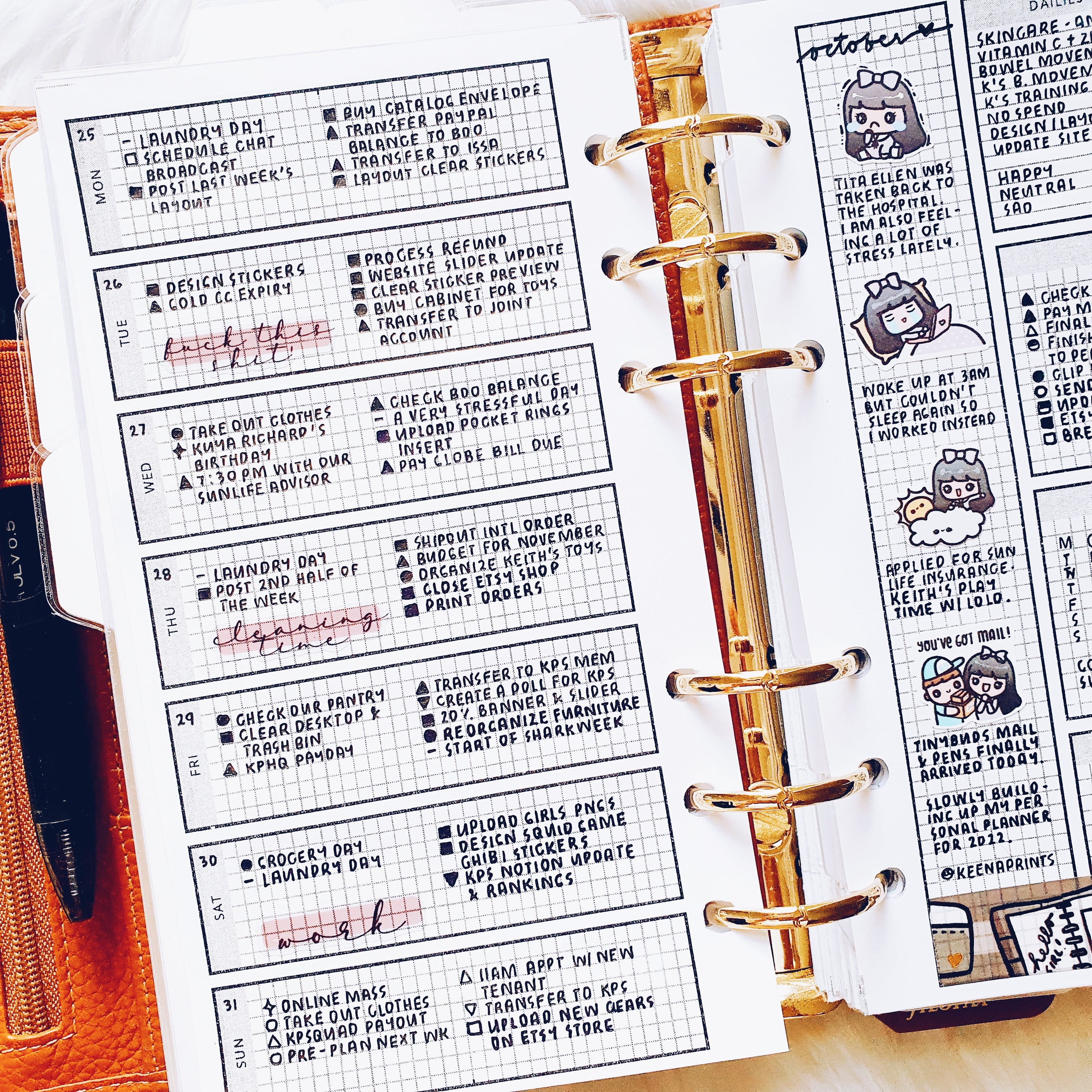 PP010 | HOBONICHI WEEKS INSPIRED PLANNER PRINTABLE INSERT – KeenaPrints