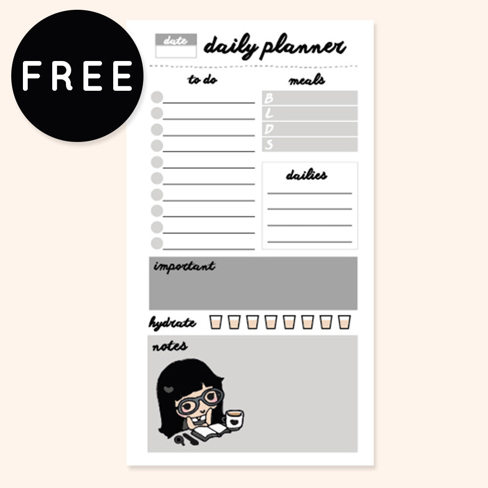 WEDNESDAY DAILY PLANNER FREE PRINTABLE [PERSONAL RINGS] - KeenaPrints planner stickers bullet journal diary sticker emoji stationery kawaii cute creative planner