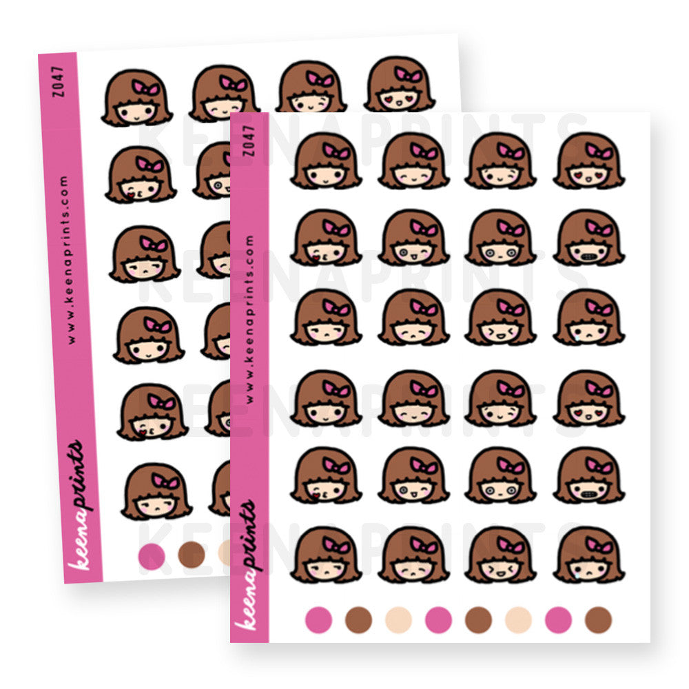 EMOTIONS 1 STICKERS KEENACHI Z047 - SET OF 32 - KeenaPrints planner stickers bullet journal diary sticker emoji stationery kawaii cute creative planner