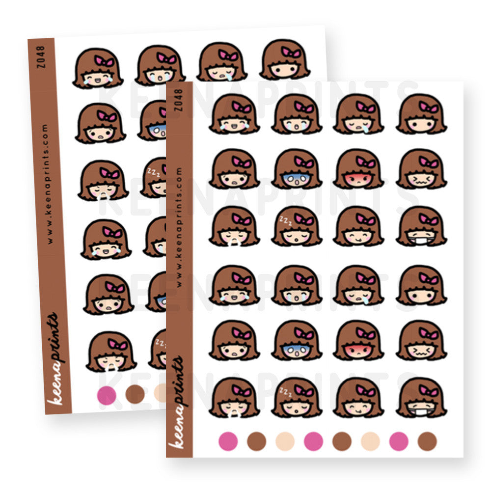 EMOTIONS 2 STICKERS KEENACHI Z048 - SET OF 32 - KeenaPrints planner stickers bullet journal diary sticker emoji stationery kawaii cute creative planner