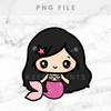 PINK MERMAID CHIBI LISA PRINTABLE CLIP ART - P006