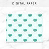 TEAL BOWS DIGITAL PAPER PRINTABLE - KeenaPrints planner stickers bullet journal diary sticker emoji stationery kawaii cute creative planner