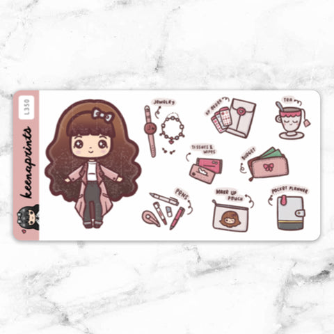 PRINCESS RED CHIBI STICKERS DAILY - Z050