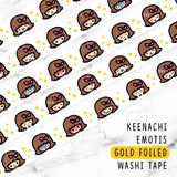 KEENACHI EMOTIS GOLD FOILED WASHI TAPE - WT017 - KeenaPrints planner stickers bullet journal diary sticker emoji stationery kawaii cute creative planner