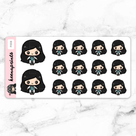 PLANNER GIRL CHIBI STICKERS A817