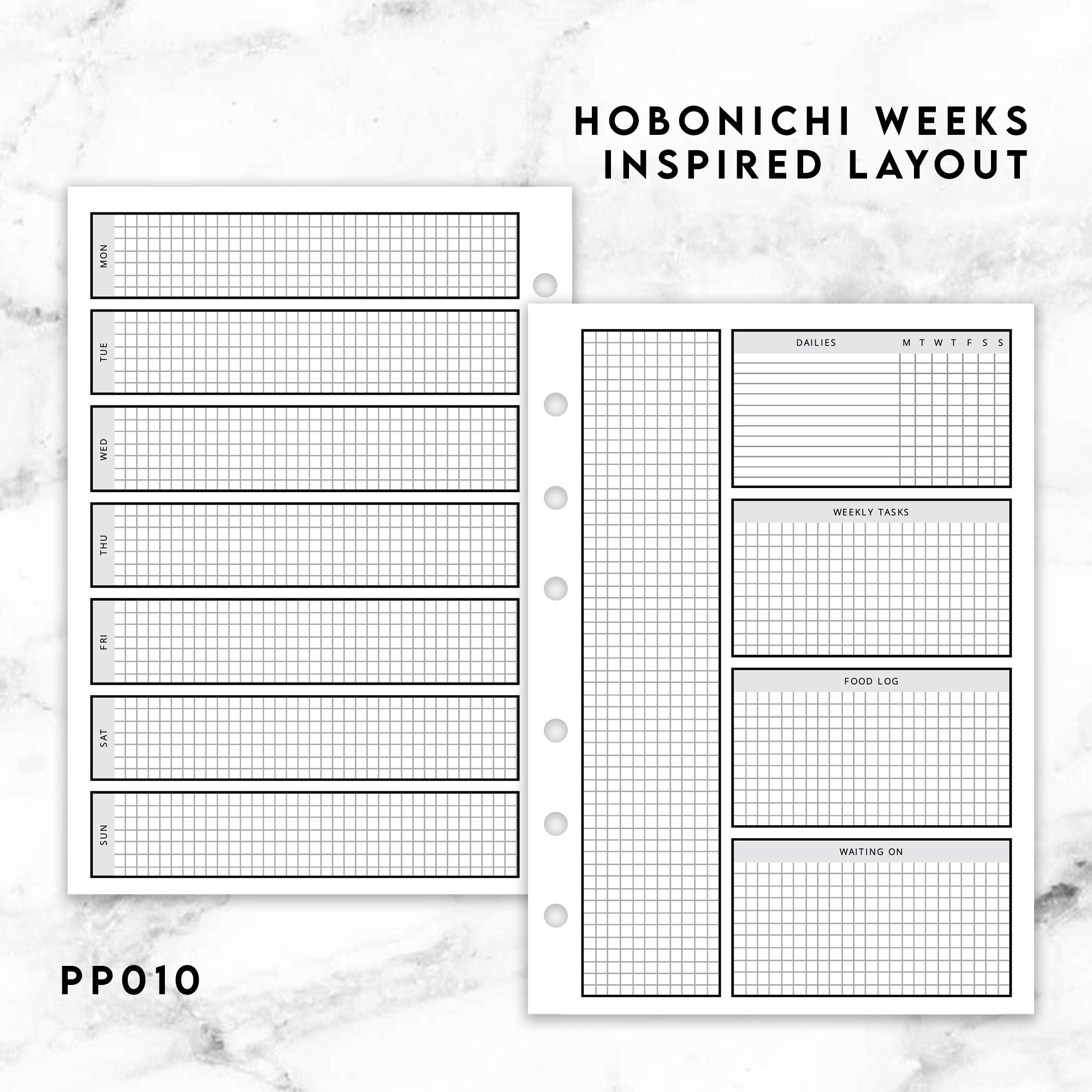PP010 | HOBONICHI WEEKS INSPIRED PLANNER PRINTABLE INSERT – KeenaPrints