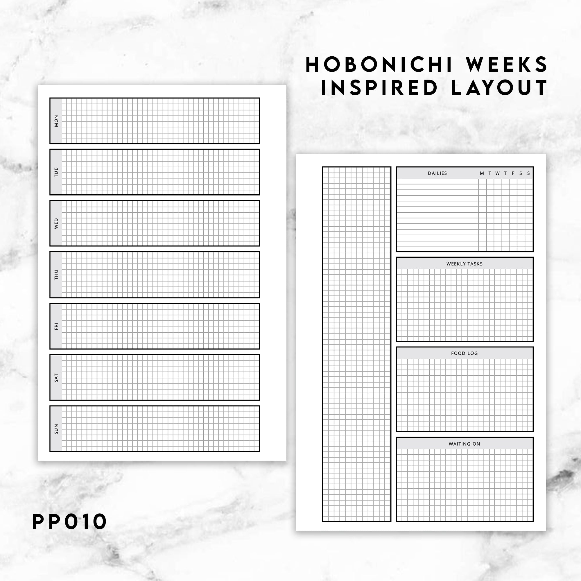 PP010 | HOBONICHI WEEKS INSPIRED PLANNER PRINTABLE INSERT – KeenaPrints