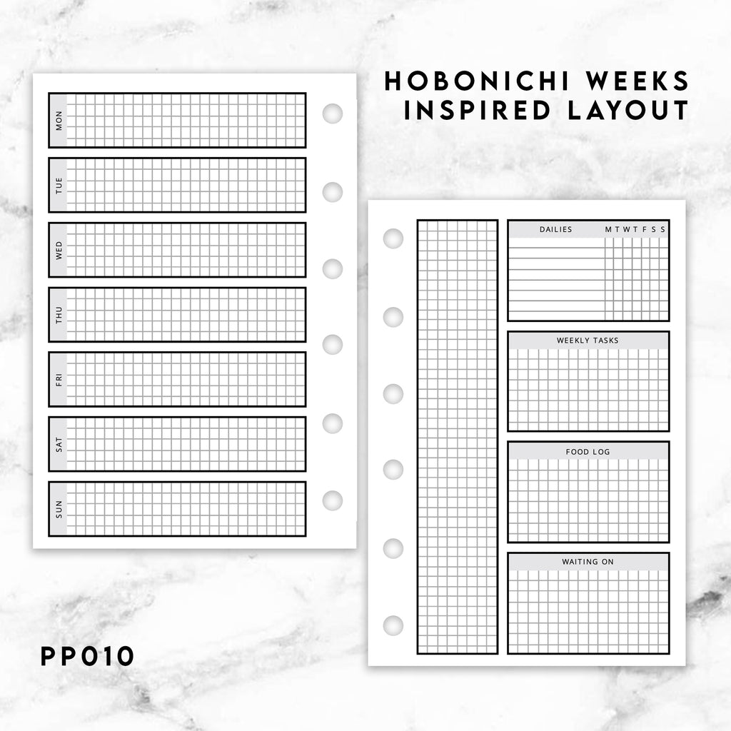 Hobonichi Weeks 2024 Planner Dashboard, Printable Dashboard Planner  Accessories PDF Template Instant Download Hobo Weeks Printable 