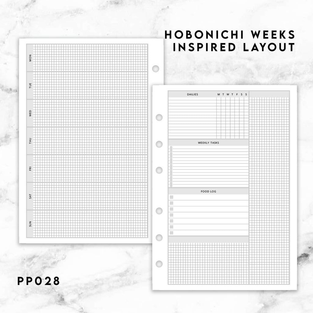 PP028 | HOBONICHI WEEKS V2 INSPIRED PLANNER PRINTABLE INSERT