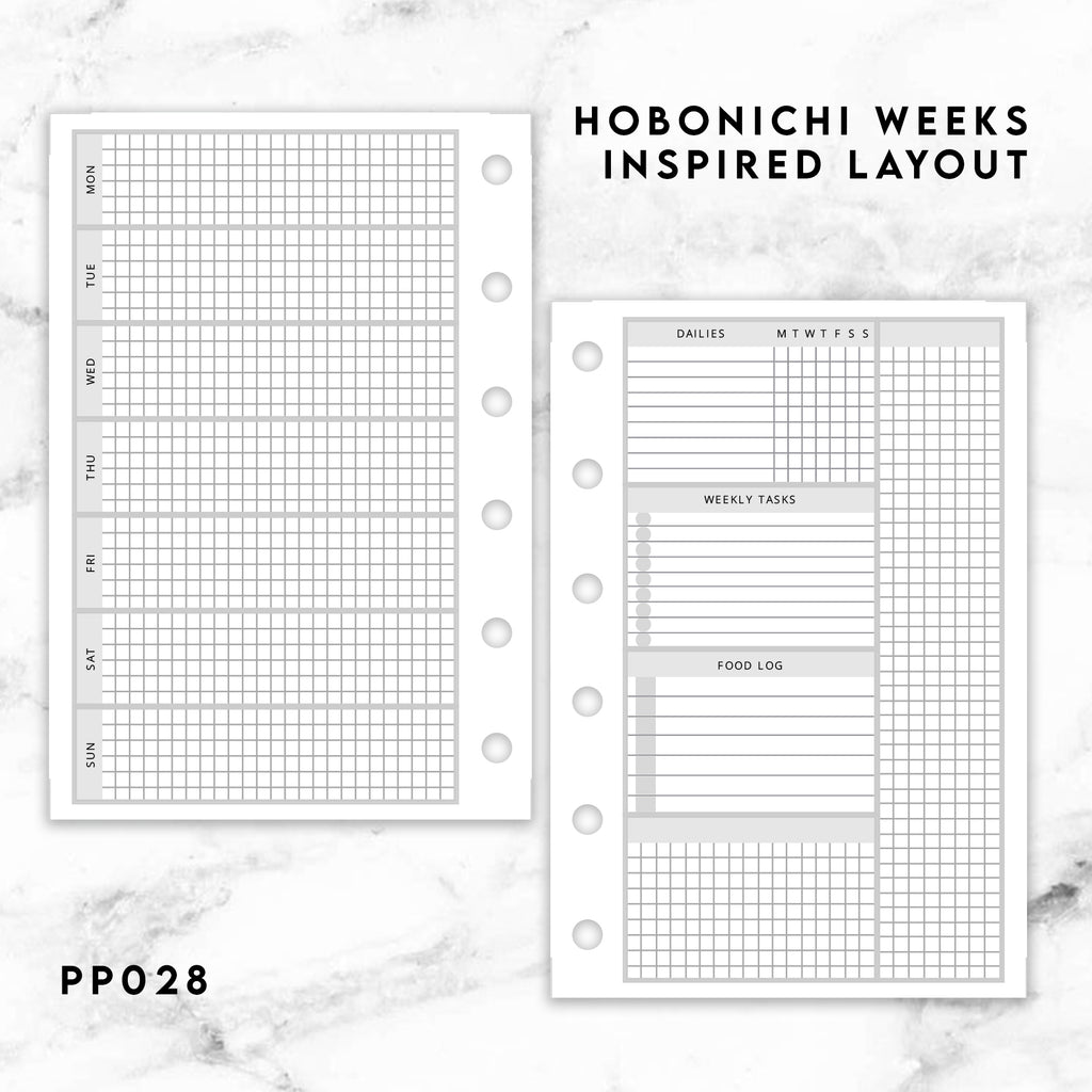 PP028 | HOBONICHI WEEKS V2 INSPIRED PLANNER PRINTABLE INSERT
