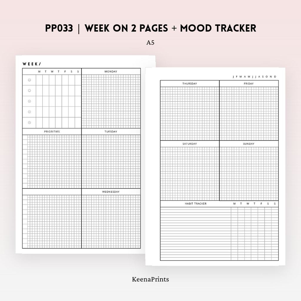 Buy PP028 Hobonichi Weeks V2 Inspired Week on 2 Pages for Personal