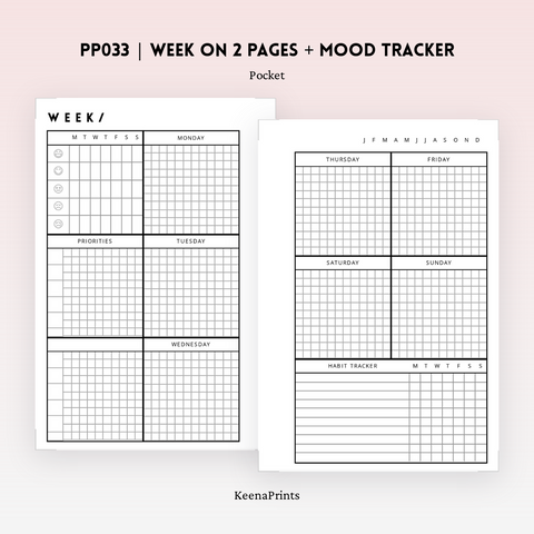 UNDATED DAILY PLANNER FREE PRINTABLE V2 - POCKET RINGS