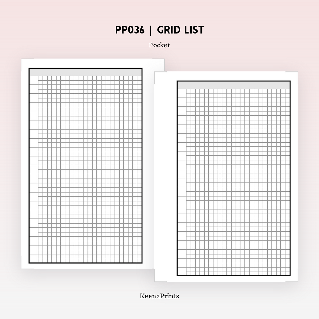 PP036 | GRID LIST PLANNER PRINTABLE INSERT