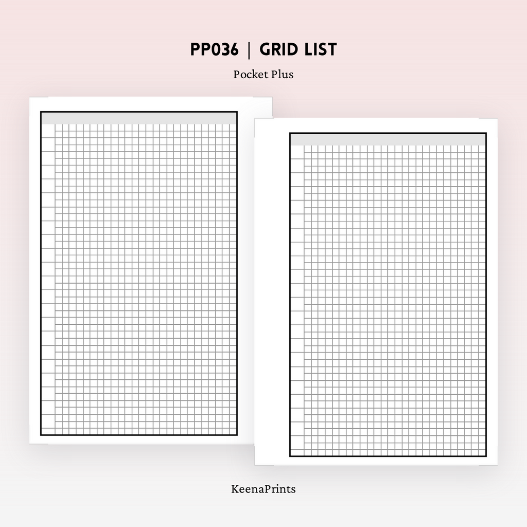 PP036 | GRID LIST PLANNER PRINTABLE INSERT