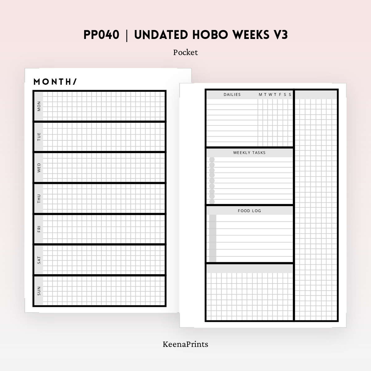 PP040 | HOBONICHI WEEKS INSPIRED V3 PLANNER PRINTABLE INSERT – KeenaPrints